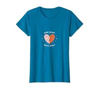 Kind Heart Brave Spirit Lion Inspiracional, jardín de Infantes Camiseta, Mujer, Zafiro, M