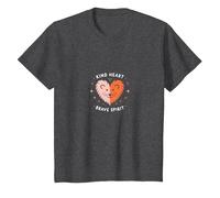Kind Heart Brave Spirit Lion Inspiracional, jardín de Infantes Camiseta, Niños, Jaspeado Oscuro, 10 años