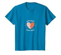Kind Heart Brave Spirit Lion Inspiracional, jardín de Infantes Camiseta, Niños, Zafiro, 8 años