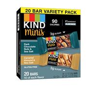 KIND Minis, chocolate amargo nueces y sal de mar/almendra de caramelo y sal marina, 14 onzas (paquete de 20)