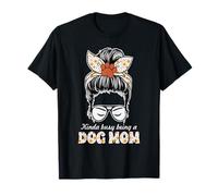 Kinda Busy Being a Dog Mom - Pañuelo floral con diseño de pata Camiseta