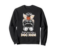 Kinda Busy Being a Dog Mom - Pañuelo floral con diseño de pata Sudadera