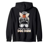 Kinda Busy Being a Dog Mom - Pañuelo floral con diseño de pata Sudadera con Capucha