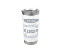 Kinda Country Kinda Hood - Funny Rural - Hip Hop Cowboy Vaso térmico de acero inoxidable de doble pared