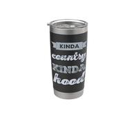 Kinda Country Kinda Hood - Funny Rural - Hip Hop Cowboy Vaso térmico de acero inoxidable de doble pared
