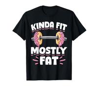 Kinda Fit Mostly Fat Funny Gym Design Camiseta