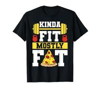 Kinda Fit Mostly Fat Funny Gym Design Camiseta