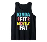 Kinda Fit Mostly Fat Funny Gym Design Camiseta sin Mangas