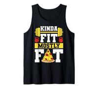 Kinda Fit Mostly Fat Funny Gym Design Camiseta sin Mangas