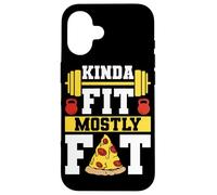 Kinda Fit Mostly Fat Funny Gym Design Carcasa para iPhone 16