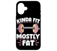 Kinda Fit Mostly Fat Funny Gym Design Carcasa para iPhone 16