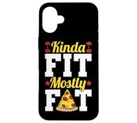 Kinda Fit Mostly Fat Funny Gym Design Carcasa para iPhone 16 Plus