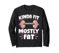 Kinda Fit Mostly Fat Funny Gym Design Manga Larga