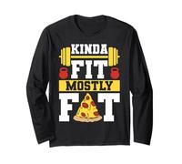 Kinda Fit Mostly Fat Funny Gym Design Manga Larga