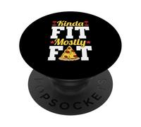 Kinda Fit Mostly Fat Funny Gym Design PopSockets PopGrip Adhesivo