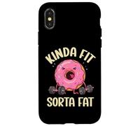 Kinda Fit Sorta Fat Donut Funny Gym Levantamiento de Pesas Entrenamiento Carcasa para iPhone X/XS