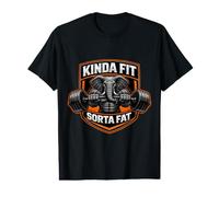 Kinda Fit Sorta Fat Funny Gym Elefante Halterofilia Gordito Camiseta gráfica económica