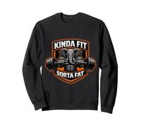 Kinda Fit Sorta Fat Funny Gym Elefante Halterofilia Gordito Sudadera