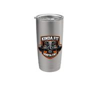 Kinda Fit Sorta Fat Funny Gym Elefante Halterofilia Gordito Vaso térmico de acero inoxidable de doble pared
