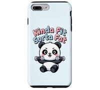 Kinda Fit Sorta Fat Funny Panda Gimnasio Fitness Halterofilia Carcasa para iPhone 7 Plus/8 Plus