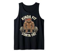 Kinda Fit Sorta Fat Gordo Oso Camiseta sin Mangas