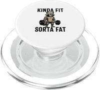 Kinda Fit Sorta Fat Raccoon - Producto para Levantamiento de Pesas, Entrenamiento y Gimnasio PopSockets PopGrip para MagSafe