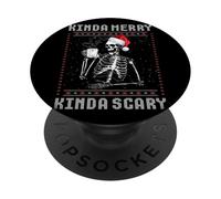 Kinda Merry Kinda Scary - Esqueleto navideño para Hombre PopSockets PopGrip Adhesivo