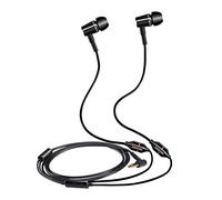 KINDEN Auriculares antirradiación, Auriculares de Tubo de Aire, sin radiación, con micrófono, Binaural acústico, estéreo, Aluminio, Metal, sin Manos (Negro)