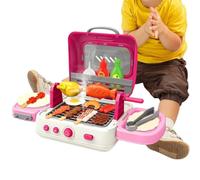 Kinder BBQ Grill-Spielset - Klappbares Kochgrillspielset Mit Nebel, Geräusch Und Licht, Kinder Spielküche Für Und Mädchen Outdoor Kinderzimmer Wohnzimmer Schlafzimmer Reisen Camping Weihnach