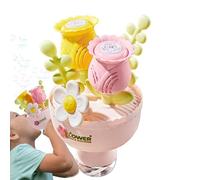Kinder Blasmaschine Für Draußen - ABS 13.5x13.5x23cm Blumenstrauß Blasgerät | Seifenblasenmaschine Mit Farblicht Akku | Bubble Maker Spielzeug Für Kleinkinder Garten Camping Halloween Außenbereich