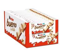 Kinder Bueno Chocolate con leche y crema de avellanas1caja de 30*43g,total 60 barras de chocolate Kinder Bueno White ,Caja de 30 unidades,60 Barritas de Chocolate Blanco
