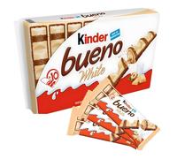 Kinder Bueno White Chocolate Blanco con Avellana Pack 10 x 39 g (20 Barritas, 390 g Total) - Distribuido por Laborawi