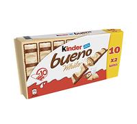 KINDER Bueno White Leche y Avellana - Paquete de 10 x 2 barritas.