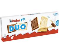 Kinder Duo, 12 galletas cubiertas de chocolate blanco y chocolate con leche 150g