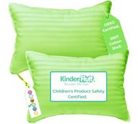 kinder Fluff Almohada Pre-Teen 2X - Almohada Juvenil Hipoalergénica Certificada (no Necesita Funda) Algodón 300 Hilos + Relleno Down Alternative. Kids Pillow Niños 12+ Verde