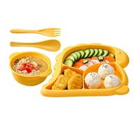 Kinder Geschirr Set - Spielzeug Ähnliches Essbesteck | Schüssel Und Löffel Set, Kindergeburtstagsfeier Unterteilungen Dinosaurier-Motiv Gabel-Löffe Für Snacks Frühstück Mittagessen Abendbrot Zu Hause