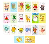 Kinder Grußkarten - 9x14cm 20 Stück Cartoon Design Postkarten, Humorvolles Partyzubehör, Für Freunde Familie Mädchen Schüler Lehrer | Kreative Nachrichten Karten für Geburtstagsfeier Schule Fei
