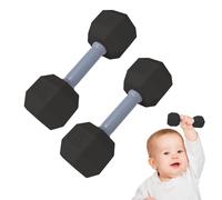 Kinder Hantel | Trainingsspielzeug | 2er Übungs-Rassel Set | Leichtes Fitness-Spielzeug für Kleinkinder, Beißring & Gymnastikspielzeug, Motorik Förderung, Hand-Auge-Koordination & Unterhaltung