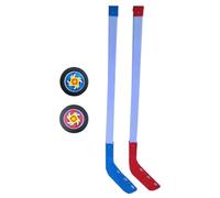Kinder Hockeyschläger - 70cm Street Hockey Stick | ABS Outdoor Sportspielzeug Set, Kids Floorball Ausrüstung für Garten und Schule, langlebiges Eishockey Set inklusive Bälle für zwei Spieler.