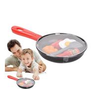 Kinder Kochpfanne Spielzeug Rollenspiel - 28x16cm PP PE Realistisch Simuliert, Steak Spiegelei DIY Küche Fantasievoll, Sicher Entwicklung Lernzubehör | für Mädchen Kinder AB 3 Jahren