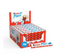Kinder Maxi - Barra de chocolate con corazón de leche fondant recubierta de chocolate Kinder - Sabor Fondant y Gourmand - 36 barras