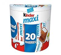 Kinder Maxi Barras de chocolate para niños con comida láctea, 20 unidades