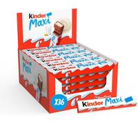 Kinder Maxi Riegel Barra de Chocolate con Leche - 21 g, Paquete de 36