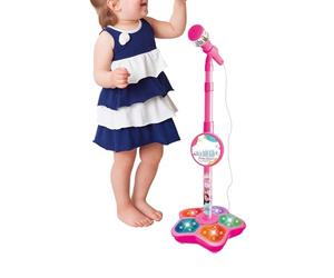 Kinder Mikrofon - LED-Beleuchtung Tragbarer Lautsprecher Spielzeug,Mit Ständer Spielmikrofon Für Kinder,Für Aufnahmen Singen Party Teenager Streaming Studio Geburtstag Podcast