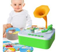 Kinder-Phonograph Story-Musikspieler - Grammophon Geschichtenerzähler Spieluhr für Kinder | Pädagogischer Musikspieler für frühes Lernen, Bildungs-Spielzeug für Kinder ab 3 Jahren mit 96 Karten