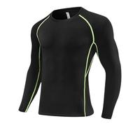 Kinder Shirts & Blusen Jungen Active Kompressionsshirt Workout Top für Basketball Fußballtraining Warme Basisschicht Fitness Sportliche Leistung (Green, 7-8 Years)