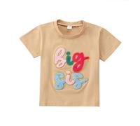 Kinder Shirts & Blusen Sommer Casual Big Sis Brief Drucke Baby Mädchen Shirts Kleinkind Kinder T Shirts Feiertage Tops (Khaki, 3-4 Years)