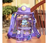 Kinder Trinkflasche mit Strohhalm,Botella de agua con cuello de succión para niños, botella de agua para la escuela de los niños, botella de agua conveniente para el jardín de infantes de 650 ml con