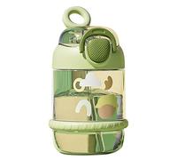 Kinder Wasserflasche mit Strohhalm, Trinkflasche für Kinder mit Motiv Trinkflasche Kinder Kinderflasche Flasche für Schule Kindergarten (Green)