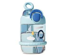 Kinder Wasserflasche mit Strohhalm, Trinkflasche für Kinder mit Motiv Trinkflasche Kinder Kinderflasche Flasche für Schule Kindergarten (Blue)